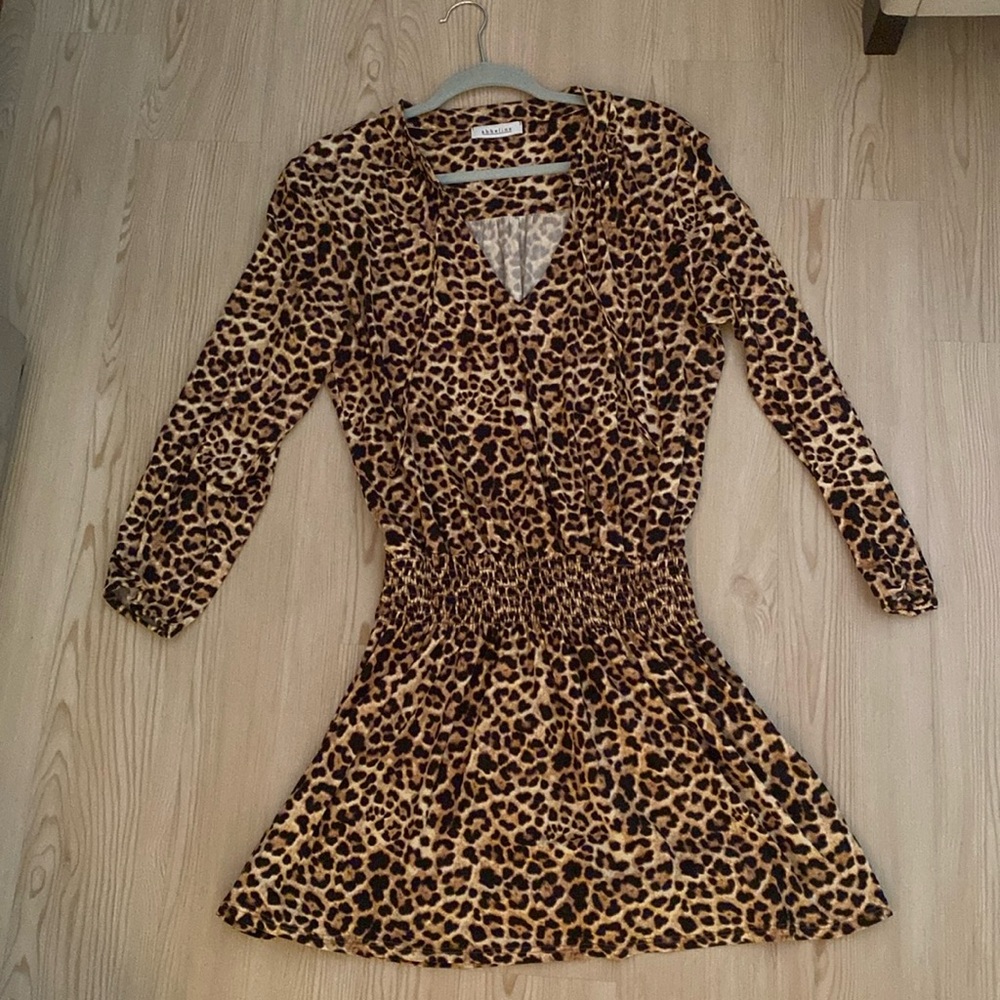 Leopard print drop waist dress